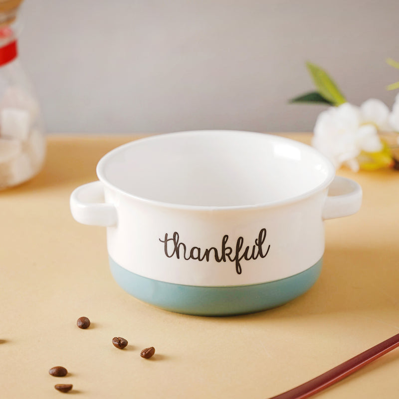 Ceramic Bowl With Handle - Bowl, ceramic bowl, serving bowls, noodle bowl, salad bowls, bowl for snacks, bowl with handle | Bowls for dining table & home decor