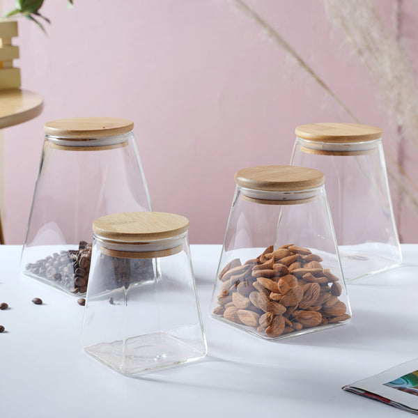 Glass Jar With Wooden Lid - Large