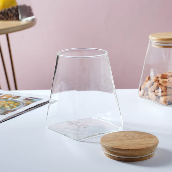 Glass Jar With Wooden Lid - Large