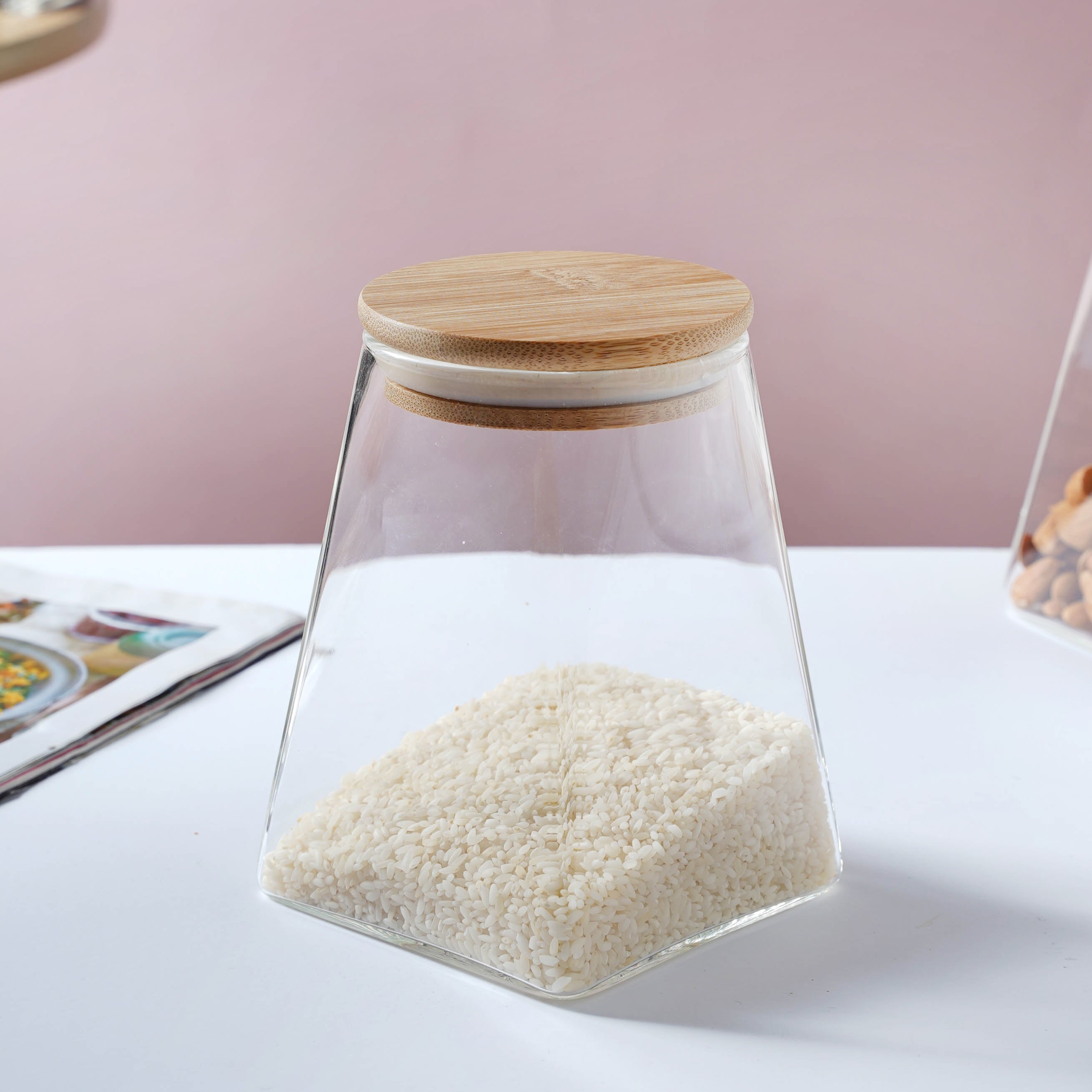 Glass Jar With Wooden Lid Large