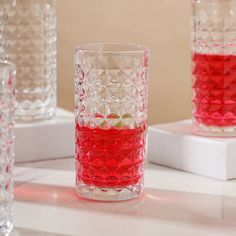 Starcut Textured Large Drinkware Glass Set of 6 250 ml