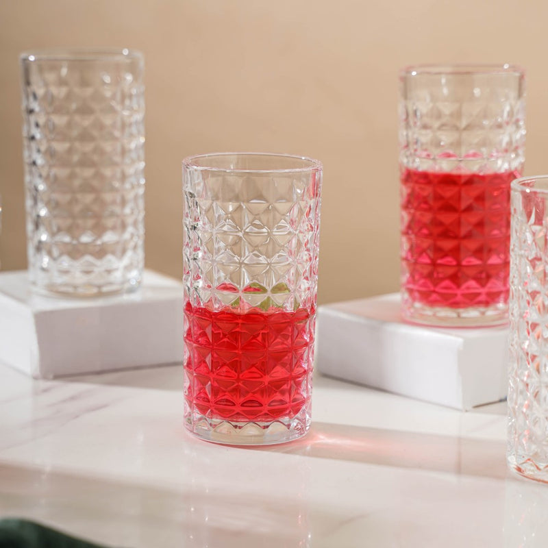 Starcut Textured Large Drinkware Glass Set of 6 250 ml