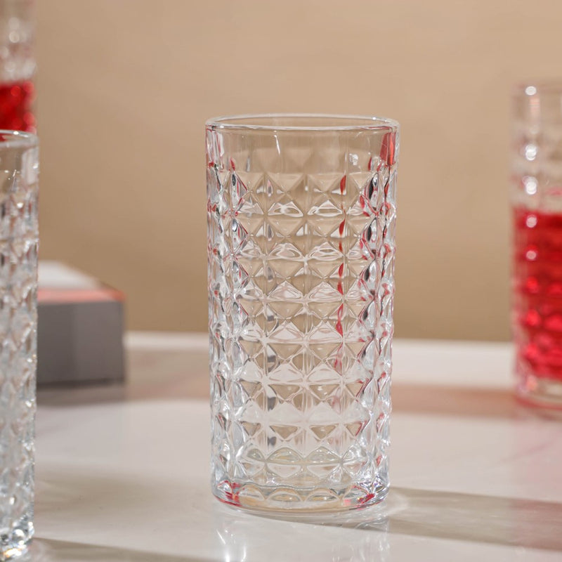 Starcut Textured Large Drinkware Glass Set of 6 250 ml