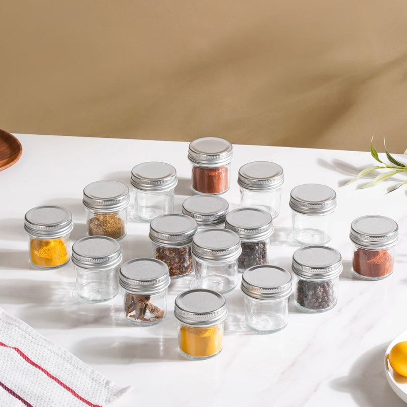 Glass Storage Jars With Lid Set Of 16 50ml - Jar