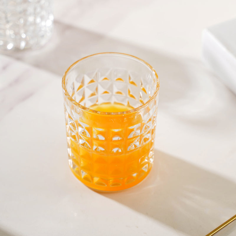 Starcut Textured Small Drinkware Glass Set Of 6 250 ml
