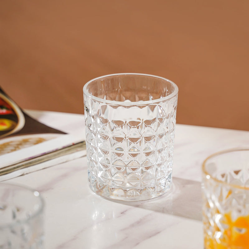 Starcut Textured Small Drinkware Glass Set Of 6 250 ml