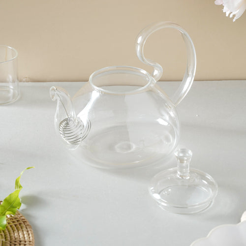 Glass Tea Kettle - Medium - Tea kettle, glass jar kettle, glass teapot | Kettle for Dining table & Home decor