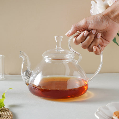 Glass Tea Kettle - Medium - Tea kettle, glass jar kettle, glass teapot | Kettle for Dining table & Home decor