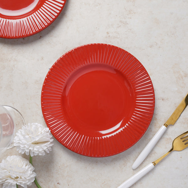 Breakfast Plate Red - Serving plate, snack plate, dessert plate | Plates for dining & home decor