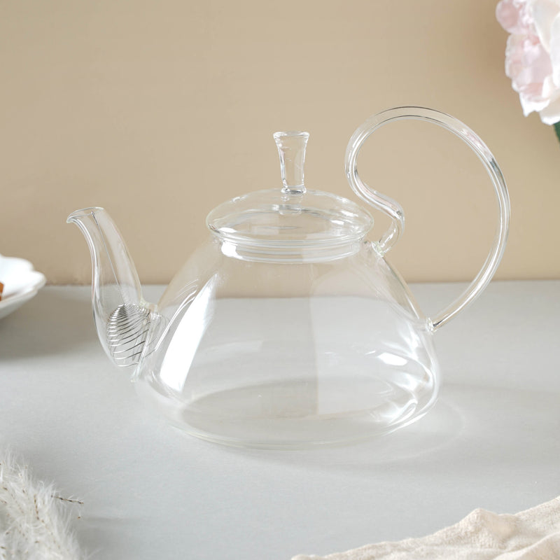 Glass Tea Kettle - Large - Tea kettle, glass jar kettle, glass teapot | Kettle for Dining table & Home decor
