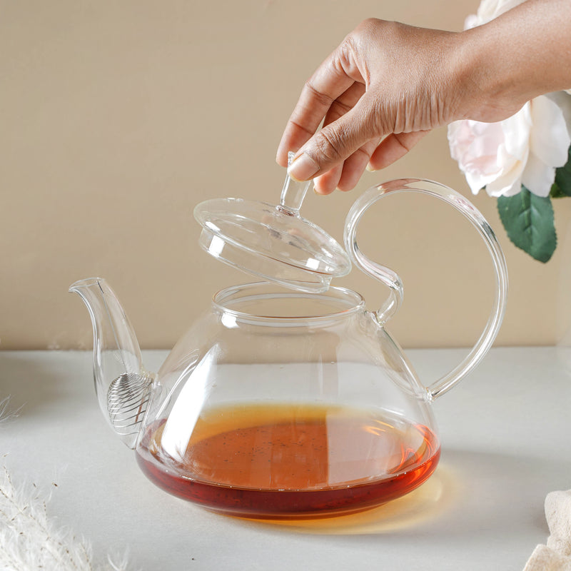 Glass Tea Kettle - Large - Tea kettle, glass jar kettle, glass teapot | Kettle for Dining table & Home decor