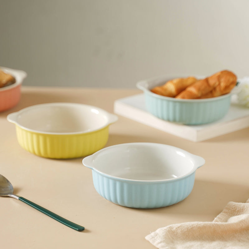 Ceramic Pastel Dish - Bowl, ceramic bowl, serving bowls, noodle bowl, salad bowls, bowl for snacks, large serving bowl, bowl with handle | Bowls for dining table & home decor