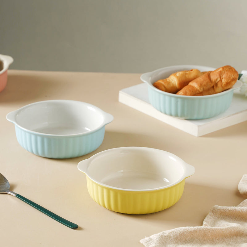 Ceramic Pastel Dish - Bowl, ceramic bowl, serving bowls, noodle bowl, salad bowls, bowl for snacks, large serving bowl, bowl with handle | Bowls for dining table & home decor