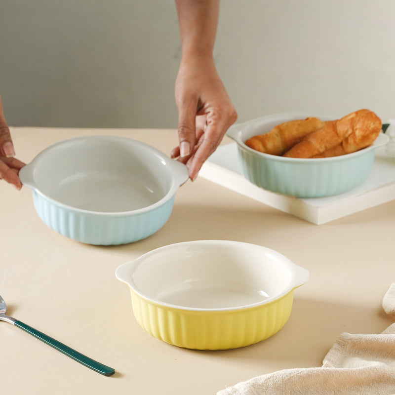 Ceramic Pastel Dish - Bowl, ceramic bowl, serving bowls, noodle bowl, salad bowls, bowl for snacks, large serving bowl, bowl with handle | Bowls for dining table & home decor