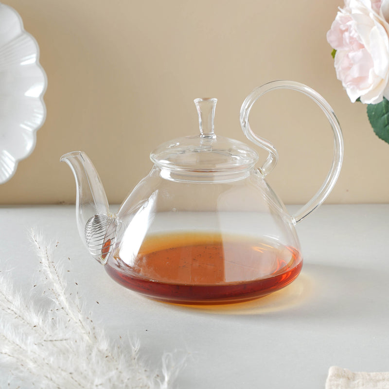 Glass Tea Kettle - Large - Tea kettle, glass jar kettle, glass teapot | Kettle for Dining table & Home decor