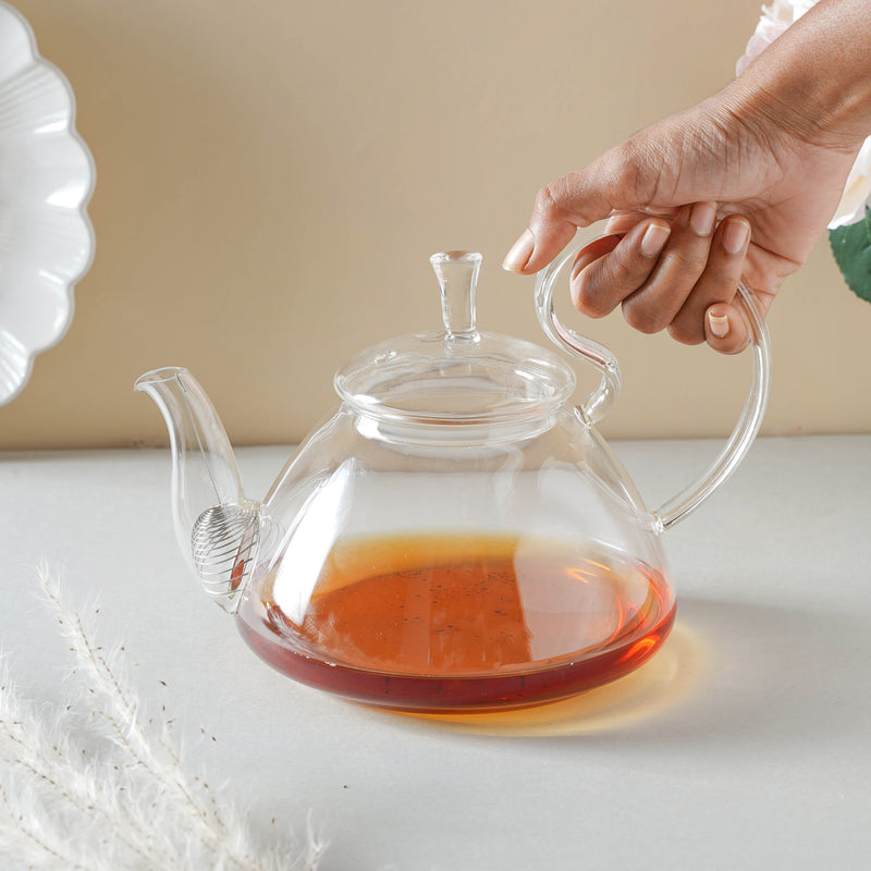 Glass Tea Kettle - Large - Tea kettle, glass jar kettle, glass teapot | Kettle for Dining table & Home decor