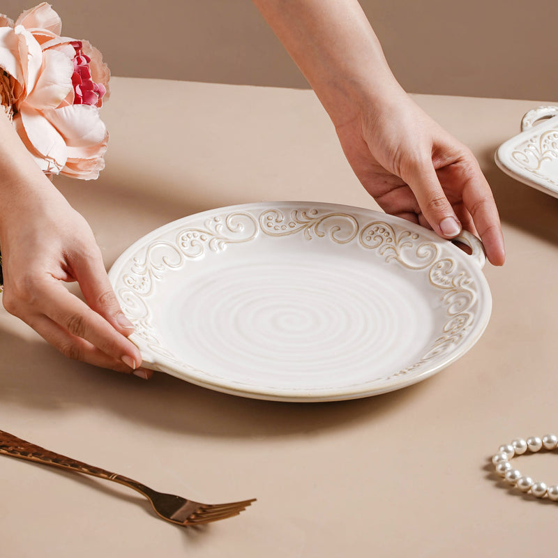 Faye Baking Plate 10 Inch - Ceramic platter, serving platter, fruit platter | Plates for dining table & home decor