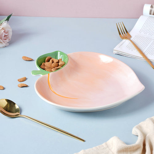 Peach Plate - Serving plate, snack plate, dessert plate | Plates for dining & home decor