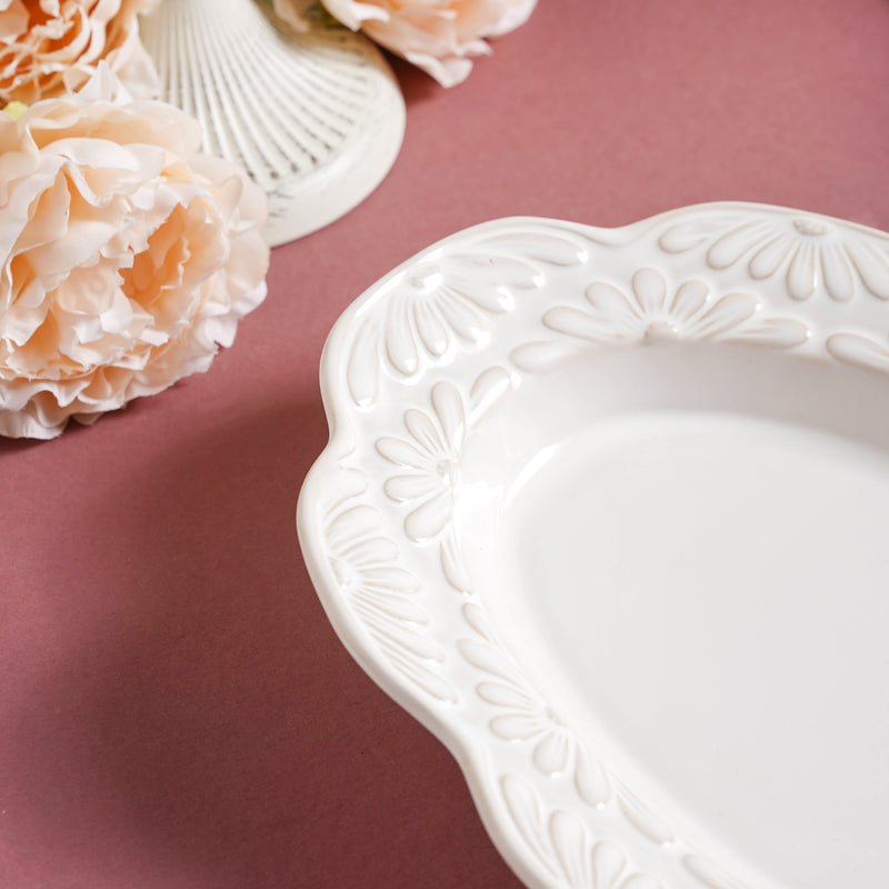 Faye Oval Ceramic Platter 13 Inch - Ceramic platter, serving platter, fruit platter | Plates for dining table & home decor