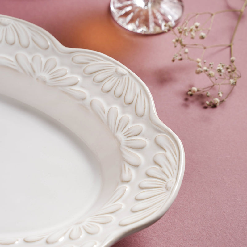 Faye Oval Ceramic Platter 13 Inch - Ceramic platter, serving platter, fruit platter | Plates for dining table & home decor