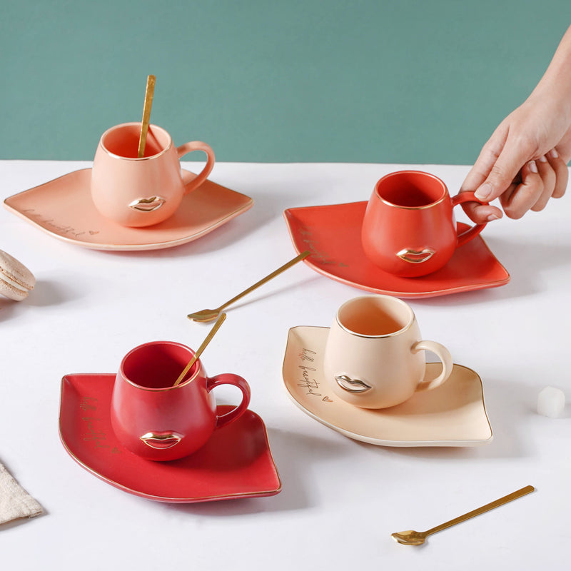 Quirky Cup and Plate Set- Tea cup, coffee cup, cup for tea | Cups and Mugs for Office Table & Home Decoration