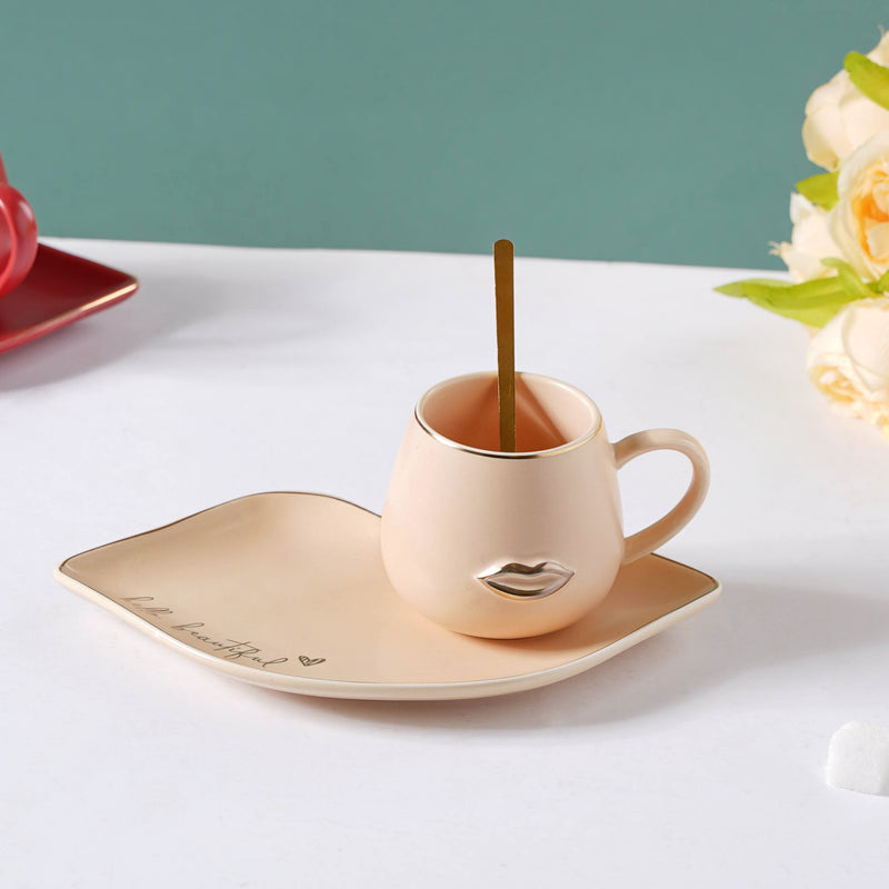 Quirky Cup and Plate Set- Tea cup, coffee cup, cup for tea | Cups and Mugs for Office Table & Home Decoration