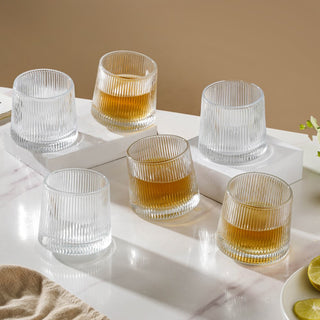 Rotating Fluted Glass Set Of 6 150ml