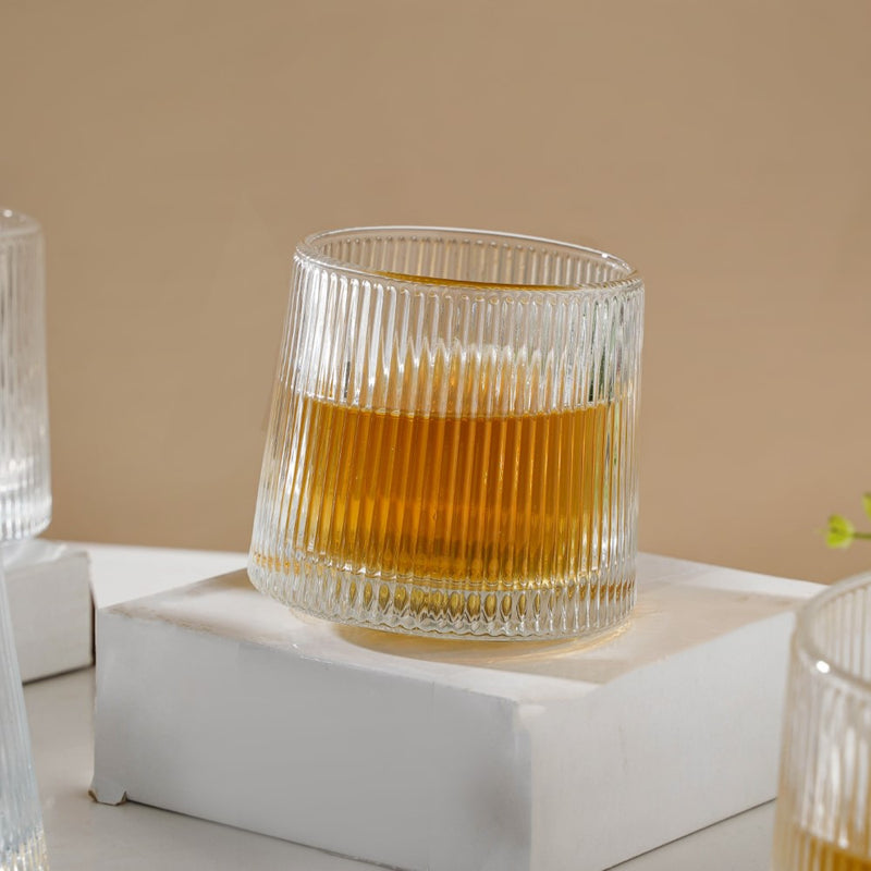 Ribbed Rotating Glass Set Of 6 150ml