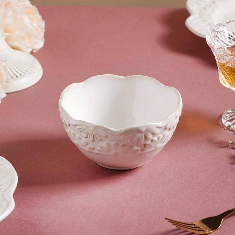 Faye Ornamental Snack Bowl 400 ml - Bowl, soup bowl, ceramic bowl, snack bowls, curry bowl, popcorn bowls | Bowls for dining table & home decor