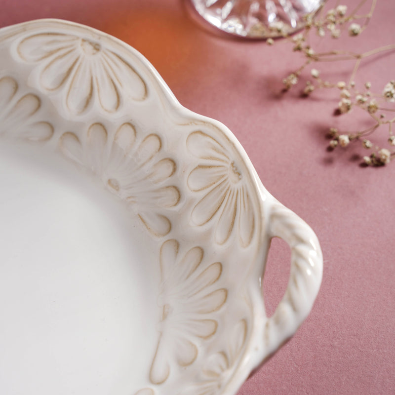 Faye Bowl With Handle 9 Inch 500 ml - Bowl, ceramic bowl, serving bowls, noodle bowl, salad bowls, bowl for snacks, large serving bowl, bowl with handle | Bowls for dining table & home decor