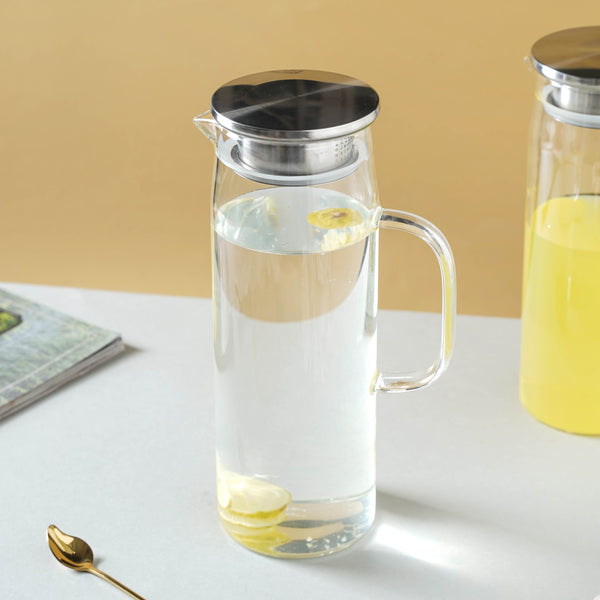 Glass Juice Jug With Metal Lid