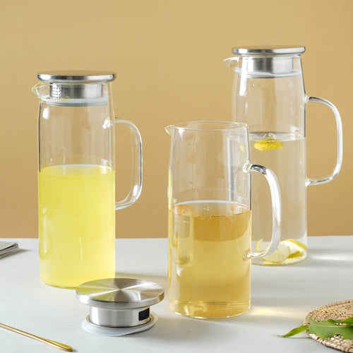 Juice Jug With Metal Lid - Water jug, glass jug, juice jug | Jug for Dining table & Home decor