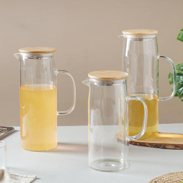 Cylindrical Juice Pot - Water jug, glass jug, juice jug | Jug for Dining table & Home decor