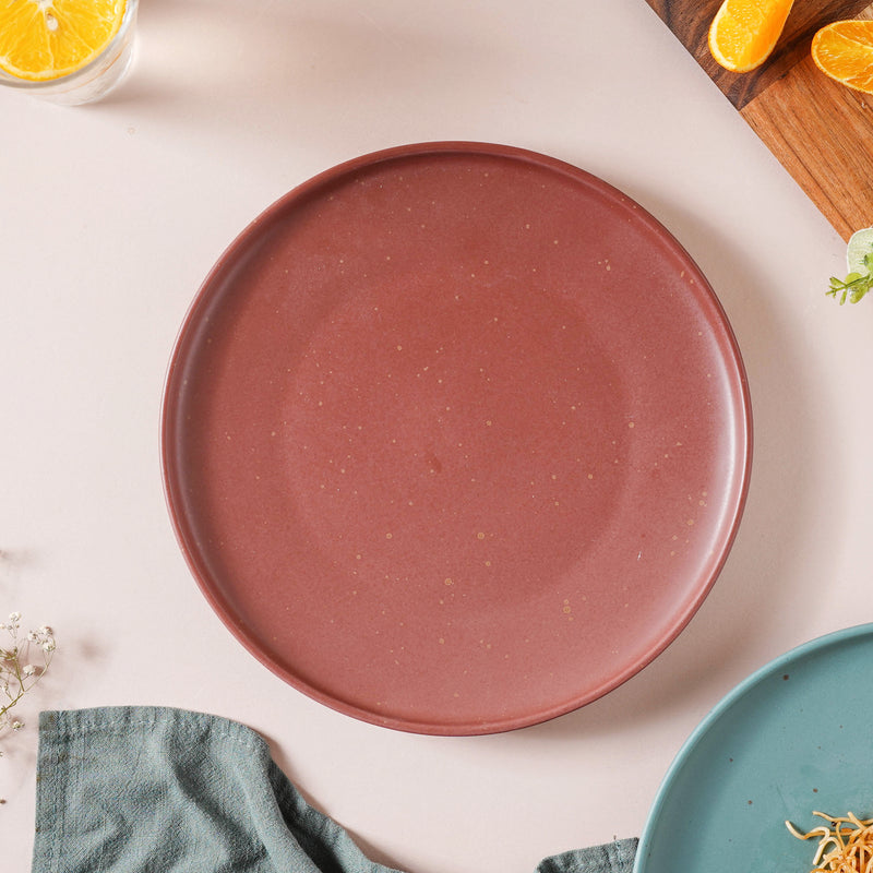 Mystic Maroon Dinner Plate 10 Inch - Serving plate, lunch plate, ceramic dinner plates| Plates for dining table & home decor