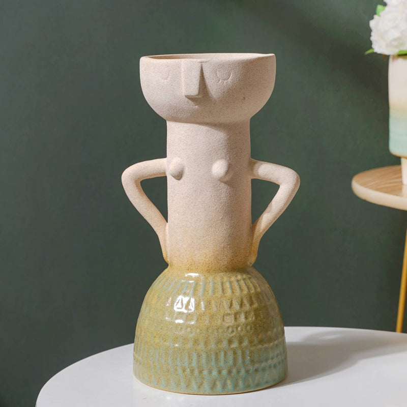 Ombre Textured Flower Pot - Flower vase for home decor, office and gifting | Home decoration items