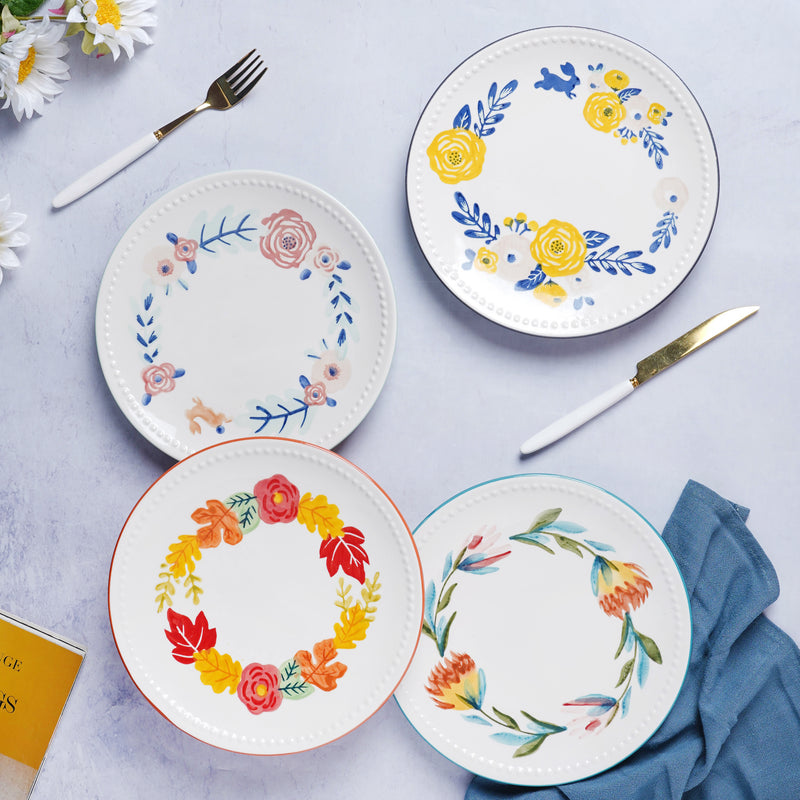 White Flower Plate - Serving plate, snack plate, dessert plate | Plates for dining & home decor