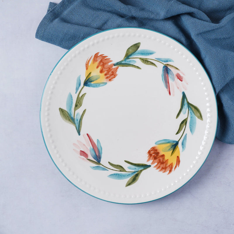 White Flower Plate - Serving plate, snack plate, dessert plate | Plates for dining & home decor