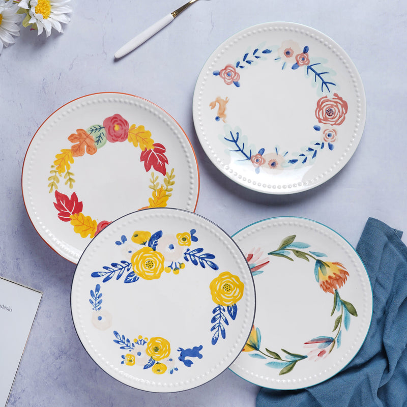 White Flower Plate - Serving plate, snack plate, dessert plate | Plates for dining & home decor