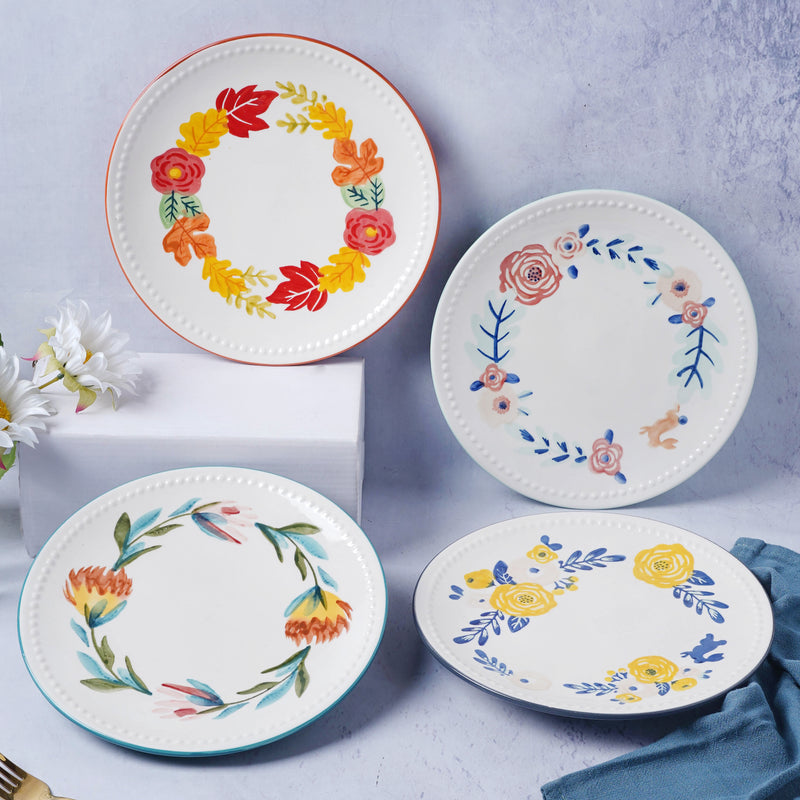 White Flower Plate - Serving plate, snack plate, dessert plate | Plates for dining & home decor