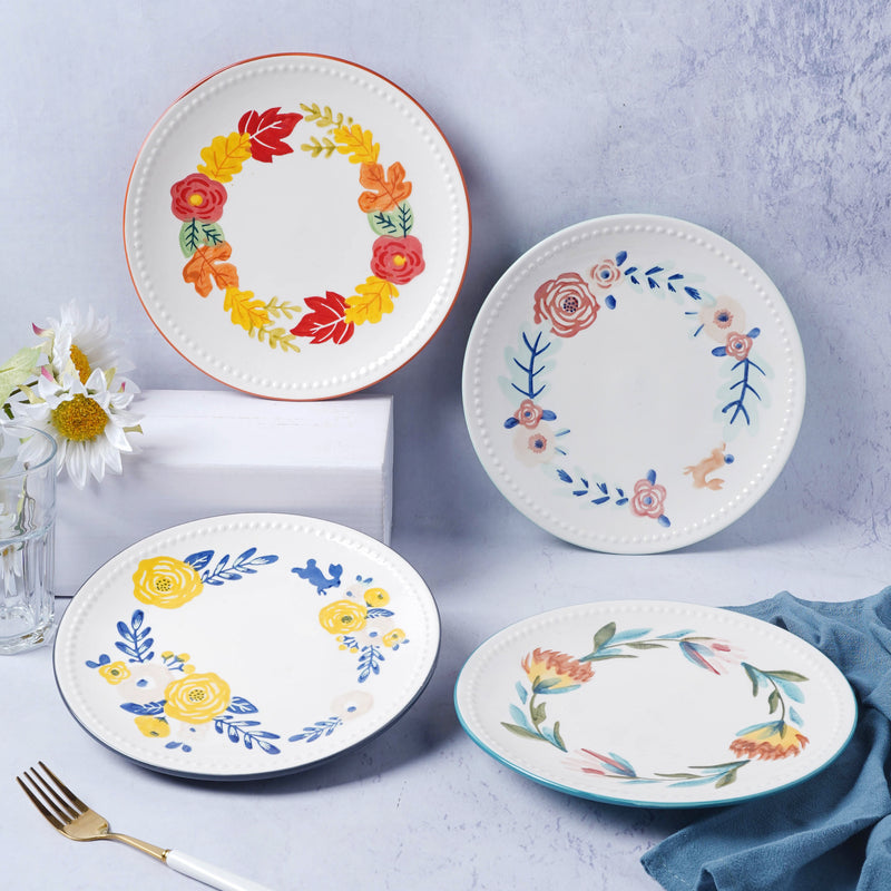 White Flower Plate - Serving plate, snack plate, dessert plate | Plates for dining & home decor