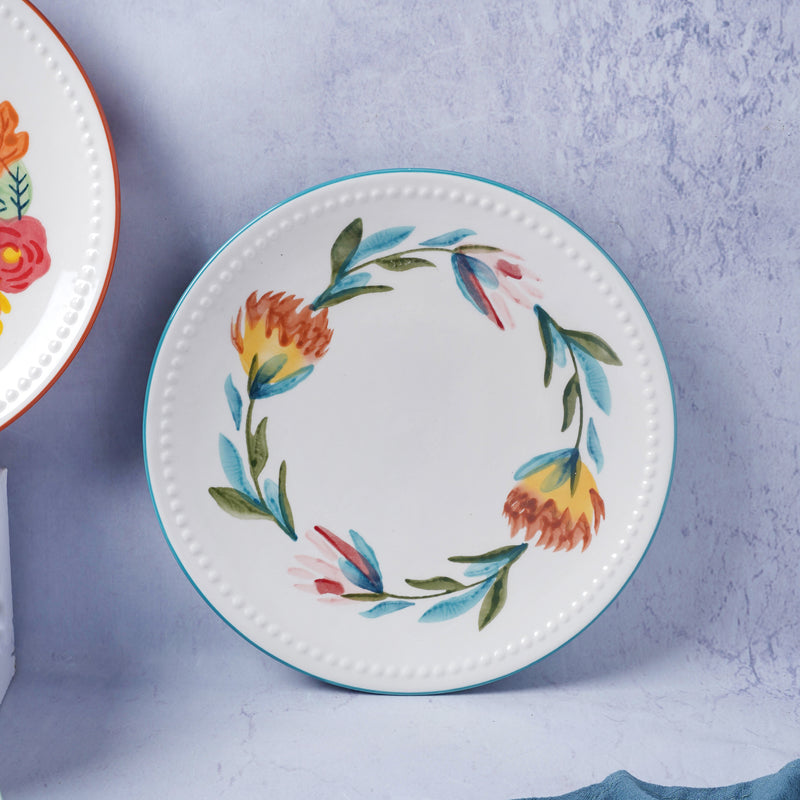 White Flower Plate - Serving plate, snack plate, dessert plate | Plates for dining & home decor