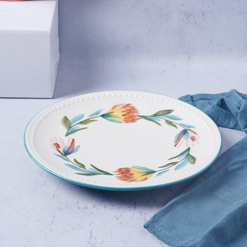 White Flower Plate - Serving plate, snack plate, dessert plate | Plates for dining & home decor