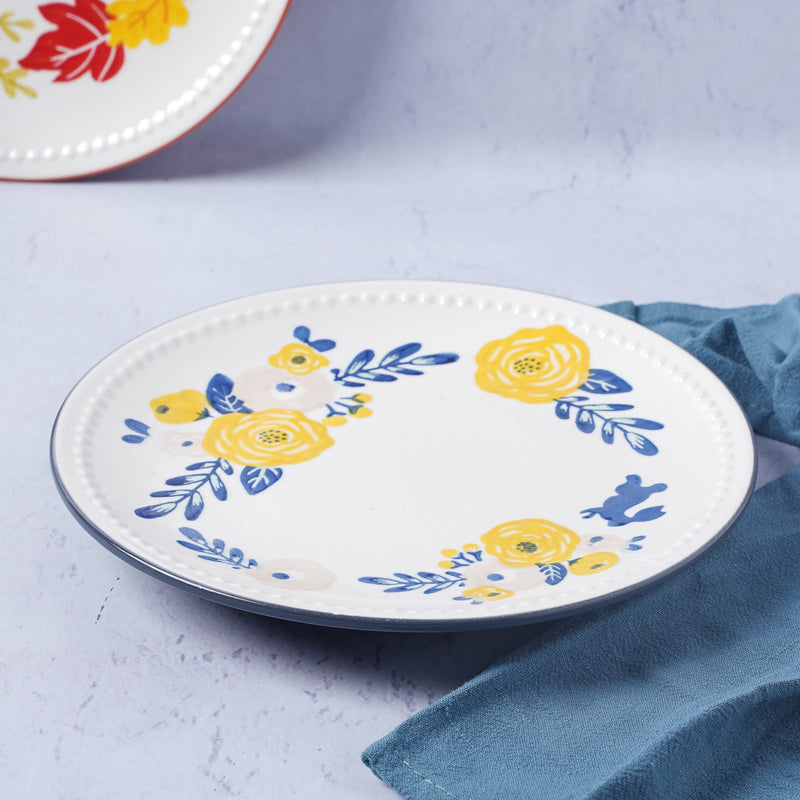 White Flower Plate - Serving plate, snack plate, dessert plate | Plates for dining & home decor