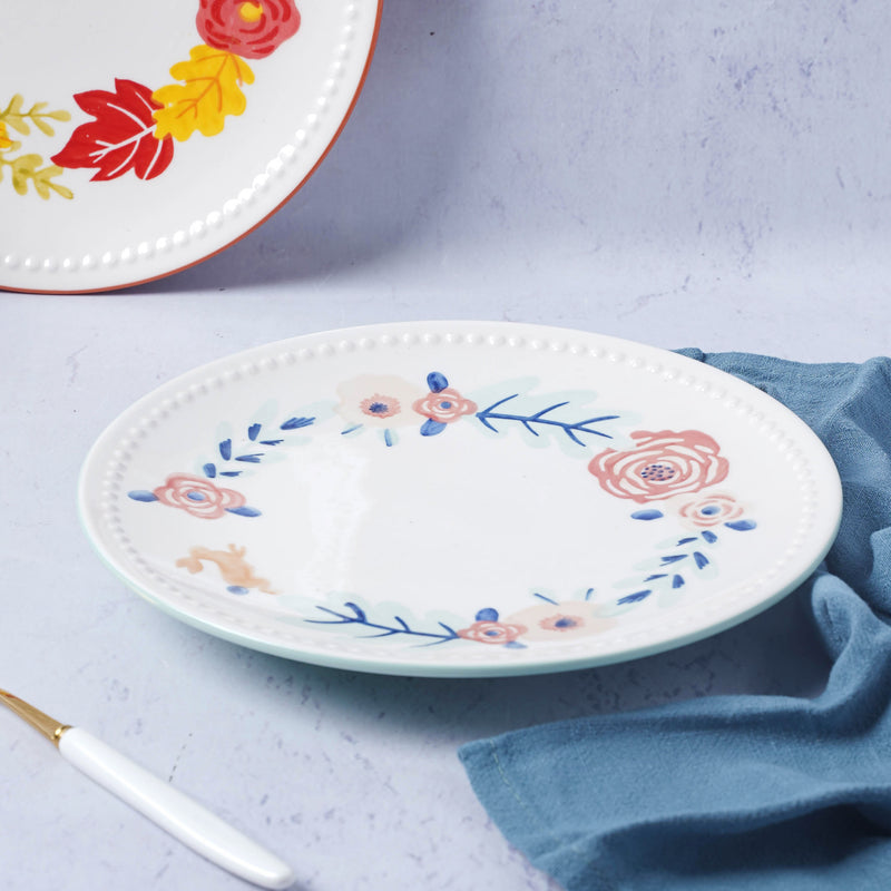 White Flower Plate - Serving plate, snack plate, dessert plate | Plates for dining & home decor