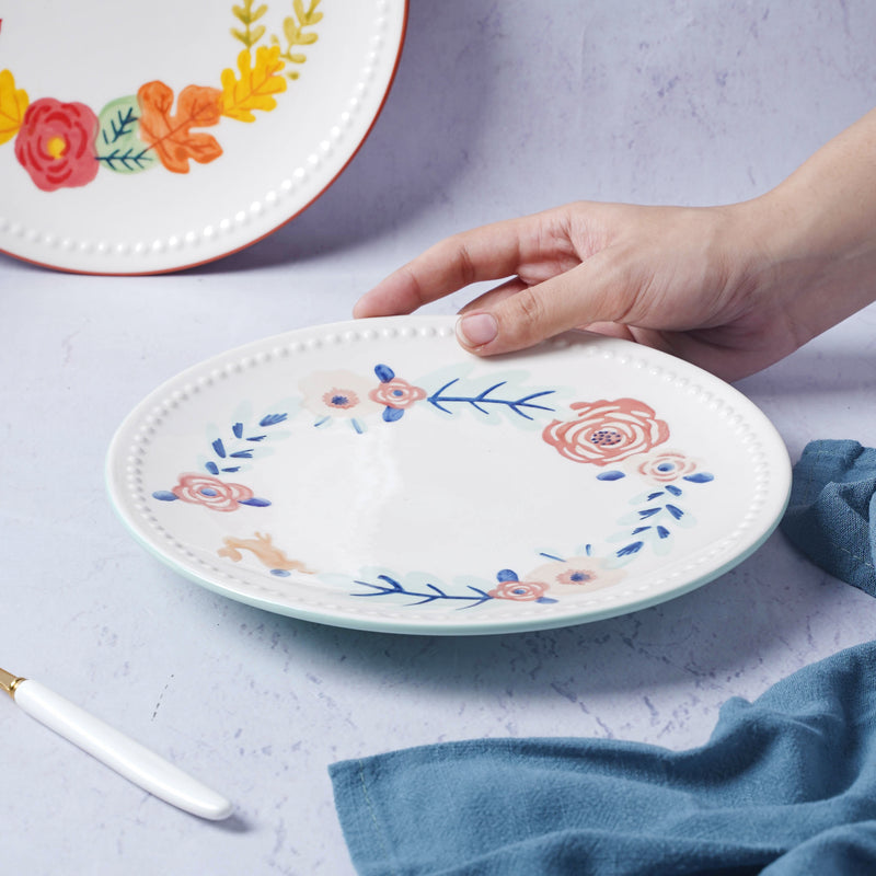 White Flower Plate - Serving plate, snack plate, dessert plate | Plates for dining & home decor