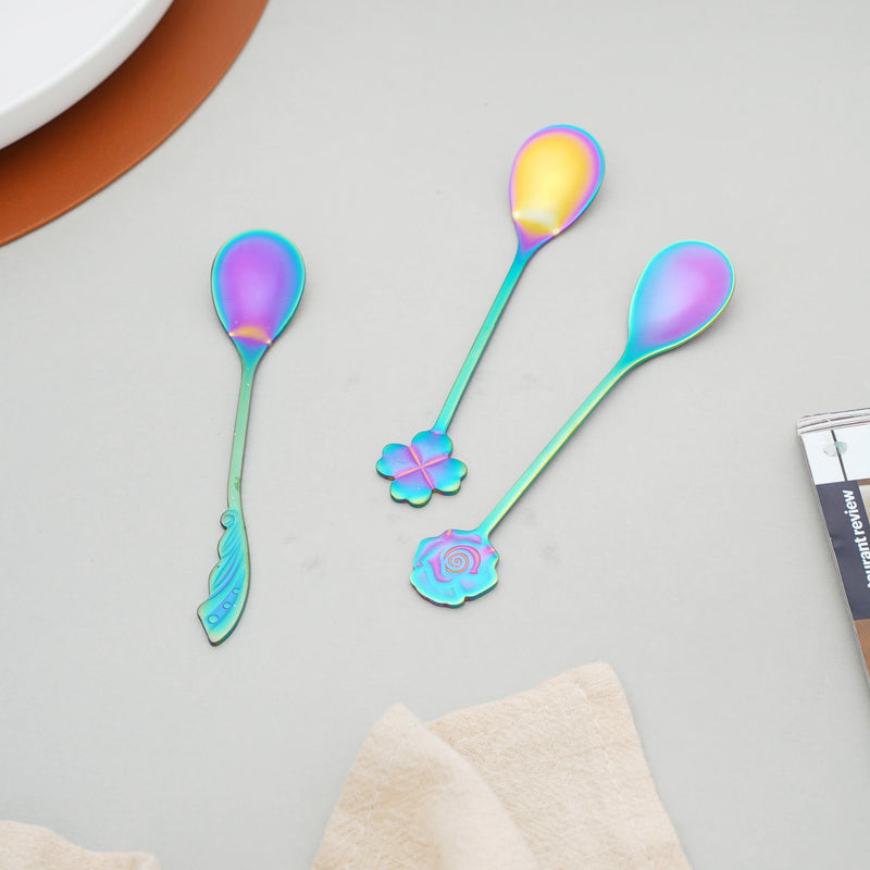 Quirky Steel Spoon Set of 3