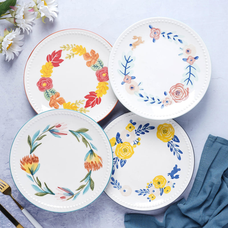 White Flower Plate - Serving plate, snack plate, dessert plate | Plates for dining & home decor