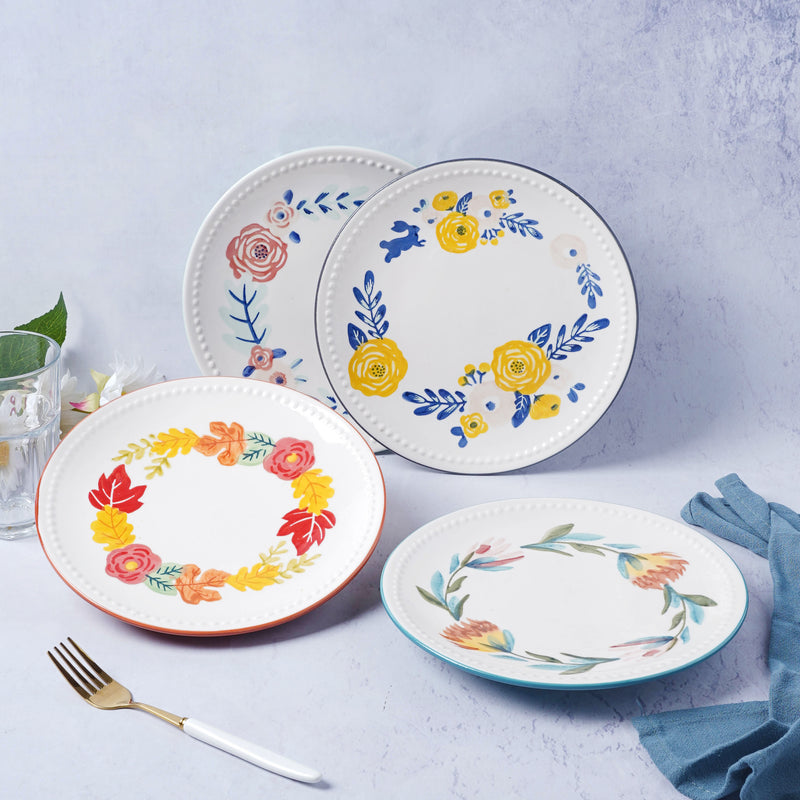 White Flower Plate - Serving plate, snack plate, dessert plate | Plates for dining & home decor