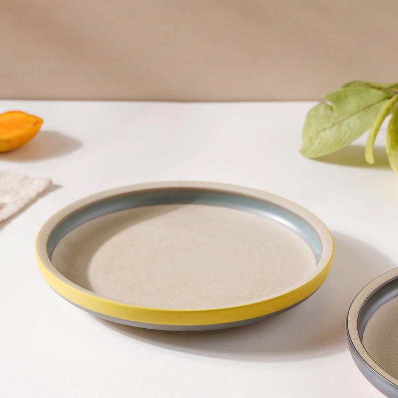 Soboku Yellow Snack Plate 8 Inch - Serving plate, snack plate, dessert plate | Plates for dining & home decor
