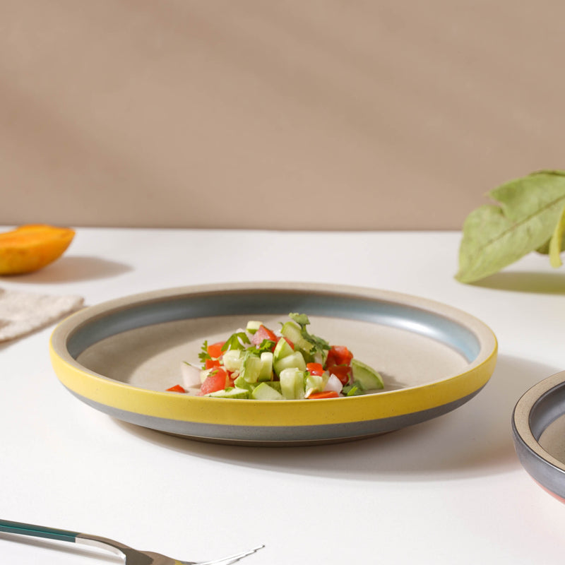 Soboku Yellow Snack Plate 8 Inch - Serving plate, snack plate, dessert plate | Plates for dining & home decor